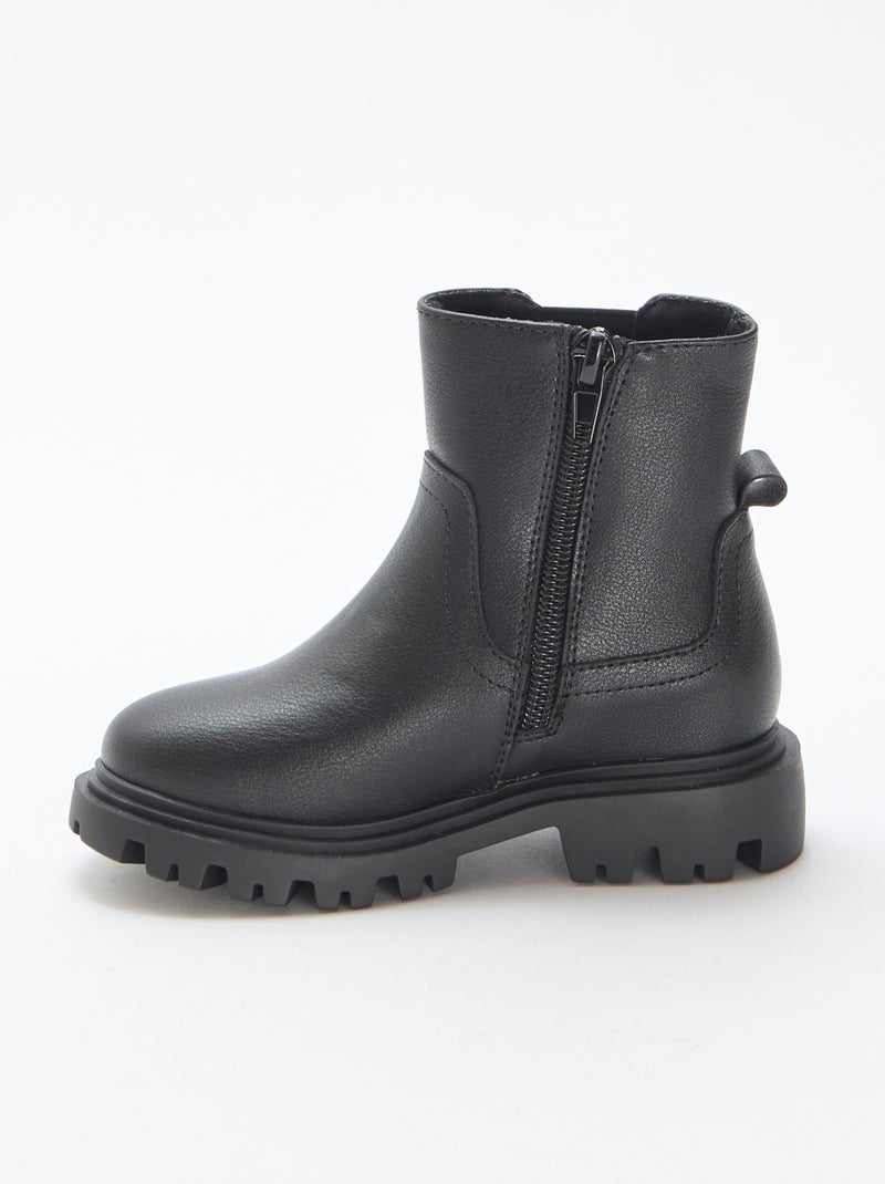 Botas ajustadas em imitação de couro Preto - Kiabi