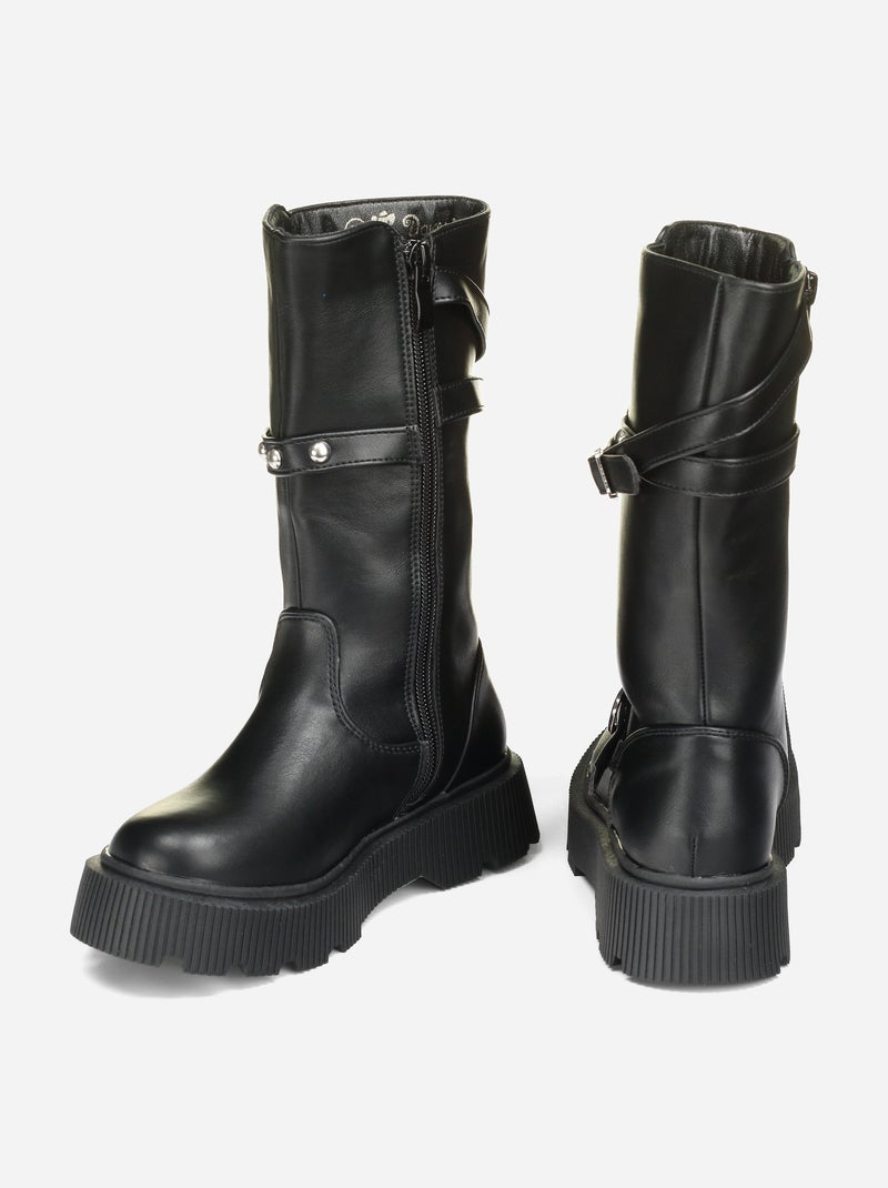 Botas alça cruzada Castanho - Kiabi
