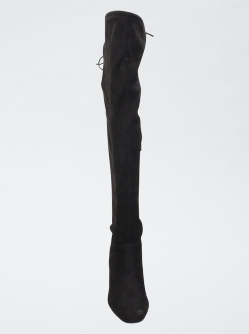 Botas altas acima do joelho em camurça sintética - Kiabi