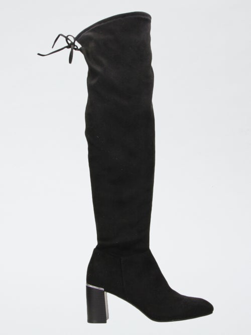 Botas altas acima do joelho em camurça sintética - Kiabi