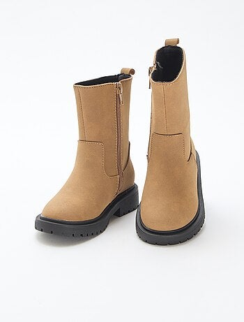Botas altas com zíper