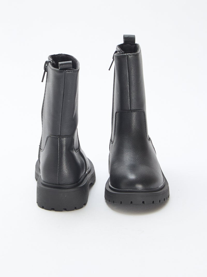 Botas altas com zíper Preto - Kiabi