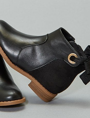 Botas bi-matéria com fita - Kiabi