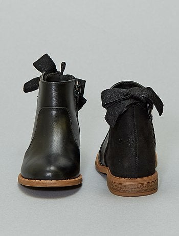 Botas bi-matéria com fita - Kiabi
