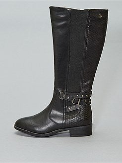 Botas bi-matéria elásticas 'Xti' - Kiabi