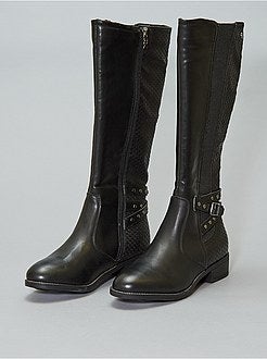 Botas bi-matéria elásticas 'Xti' - Kiabi