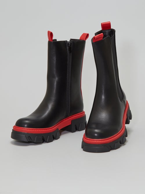 Botas bicolores estilo 'Chelsea' - Kiabi