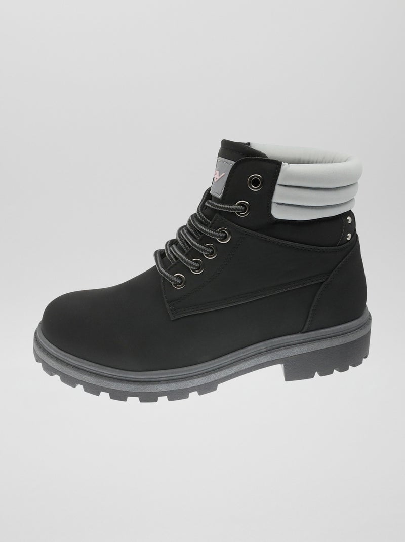 Botas bicolores tipo rangers PRETO - Kiabi