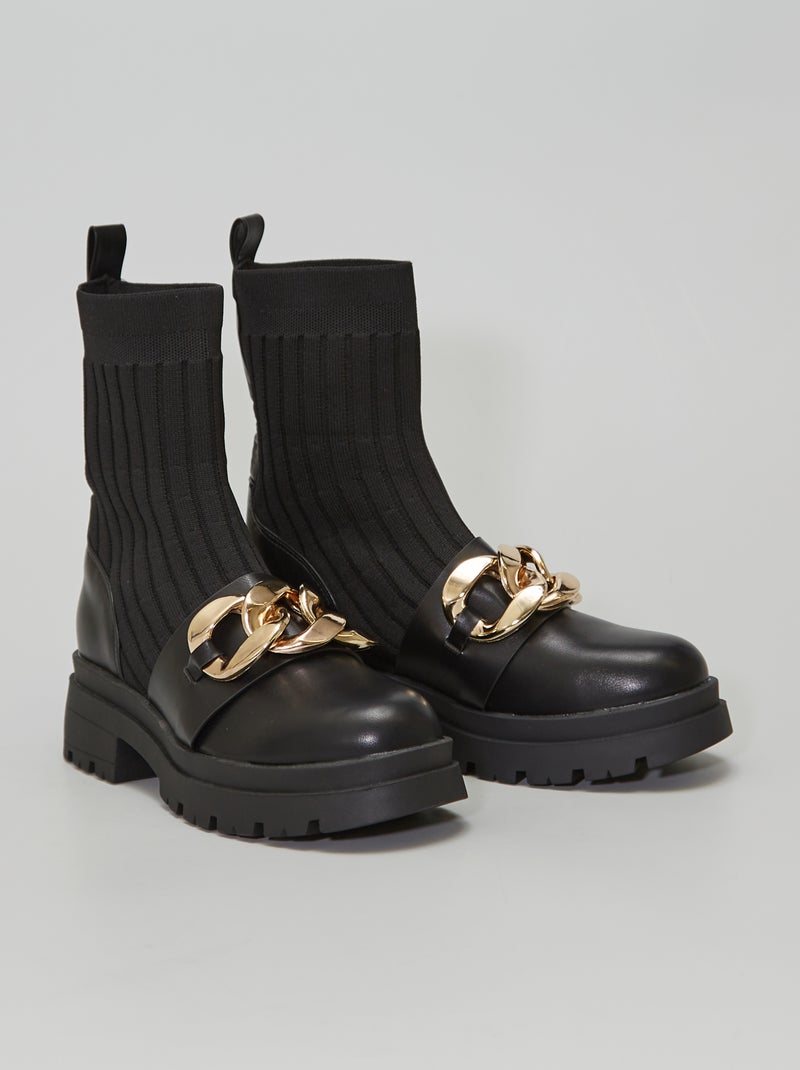 Botas bimatéria Preto - Kiabi