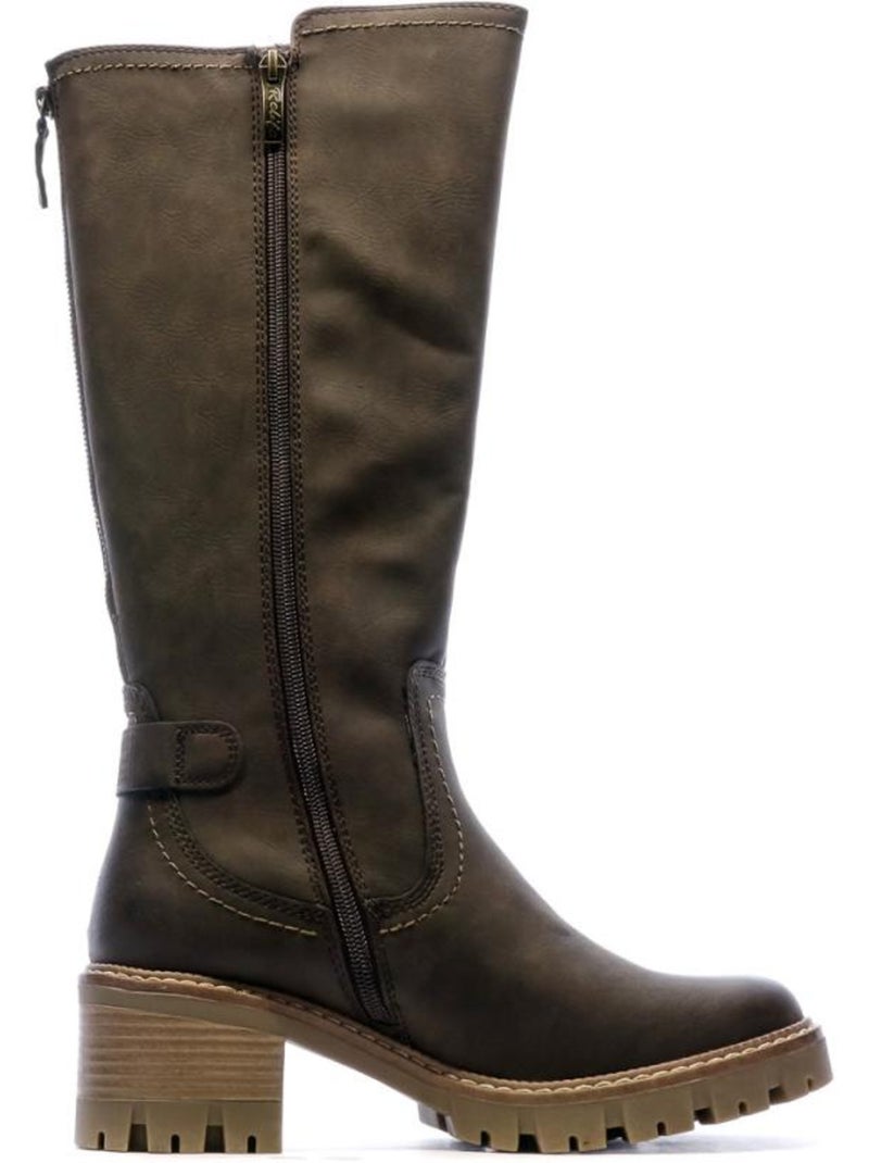 Botas castanhas escuras para mulher relife jirlotte Castanho-capuccino - Kiabi