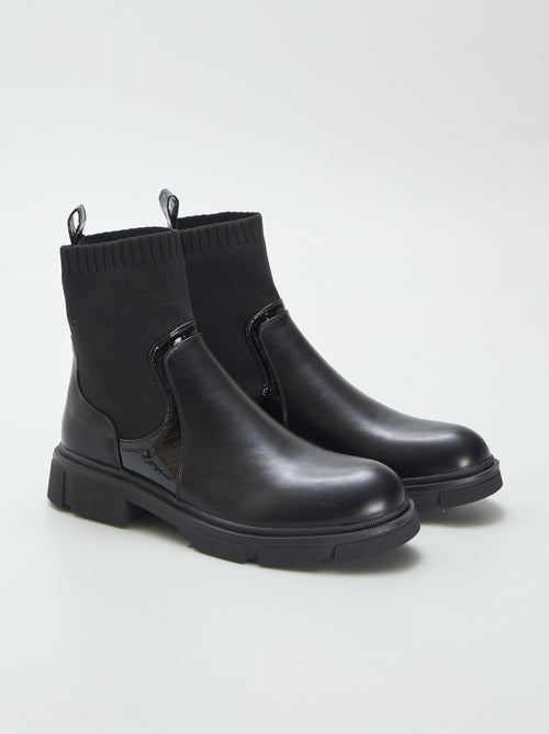 Botas Chelsea com acabamento em meia - Kiabi