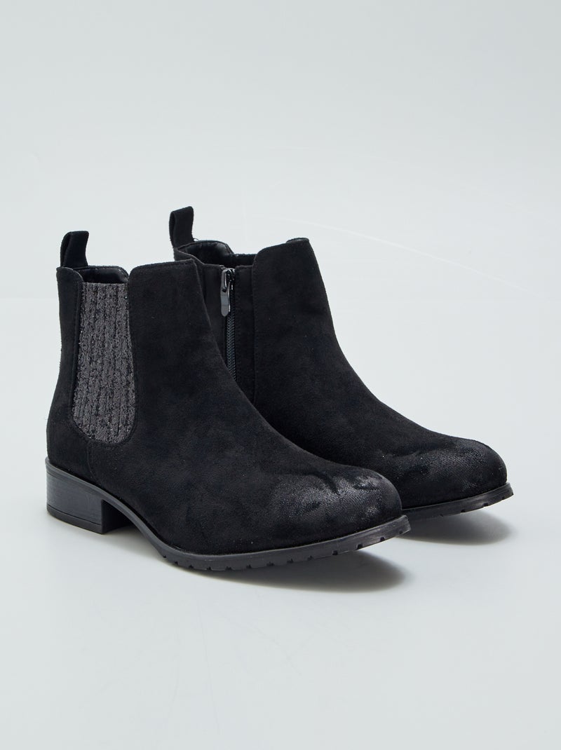 Botas chelsea com brilhantes Preto - Kiabi
