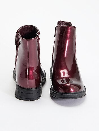 Botas Chelsea em imitação de pele com elásticos brilhantes