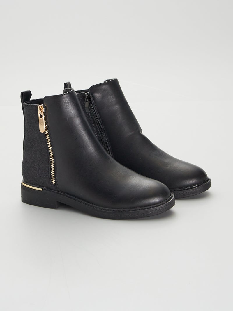 Botas com abertura dourada PRETO - Kiabi