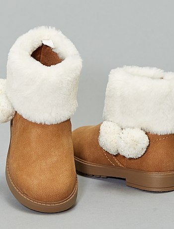 Botas com dobra em imitação de pelo - Kiabi