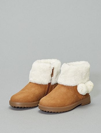 Botas com dobra em imitação de pelo - Kiabi