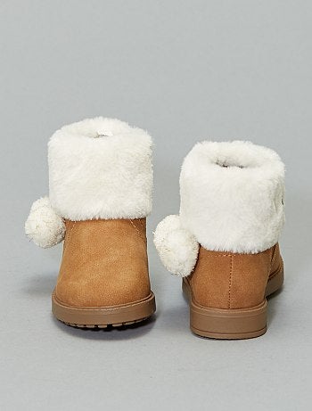 Botas com dobra em imitação de pelo - Kiabi