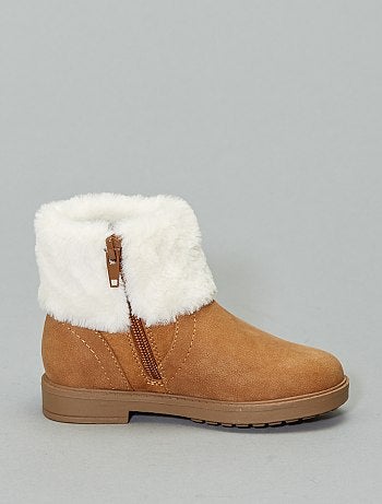 Botas com dobra em imitação de pelo - Kiabi