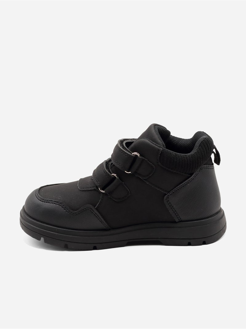 Botas com dois velcros Preto - Kiabi