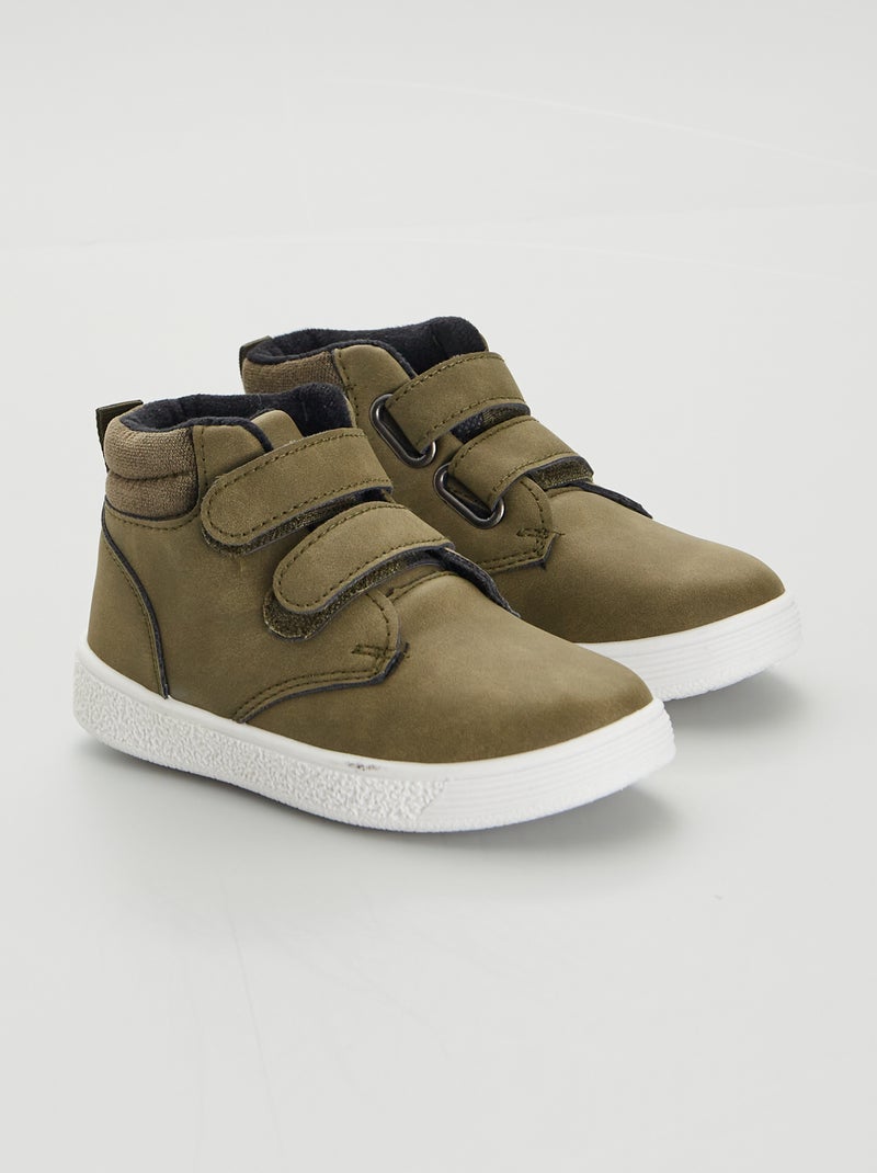 Botas com duplo velcro CAQUI - Kiabi