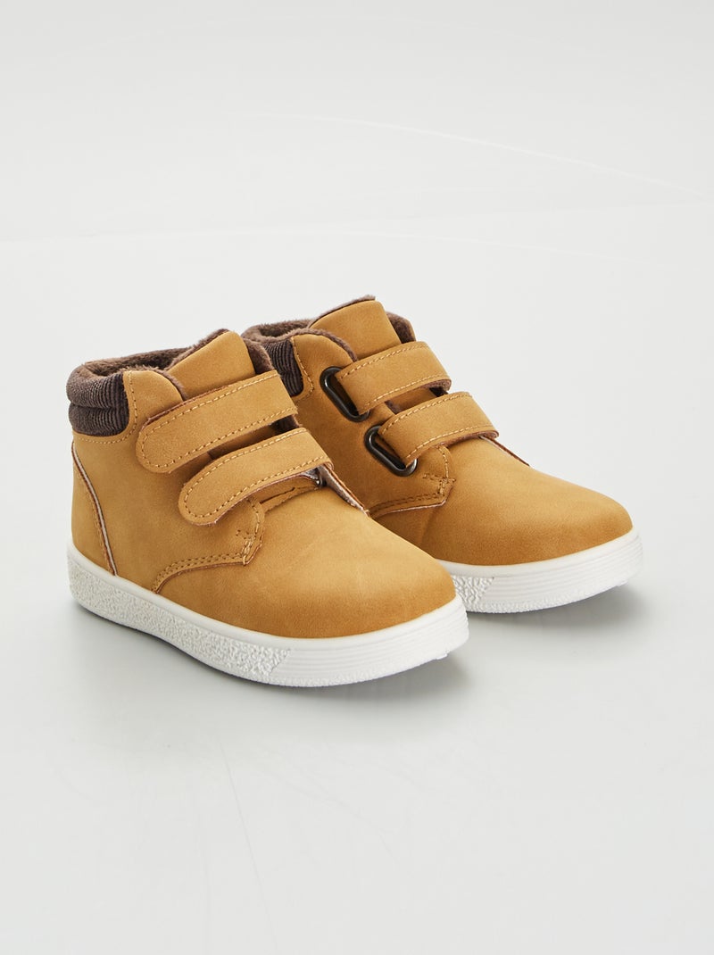Botas com duplo velcro CASTANHO - Kiabi