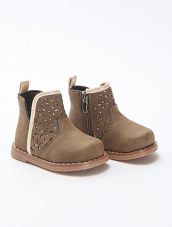 Botas com efeito de camurça