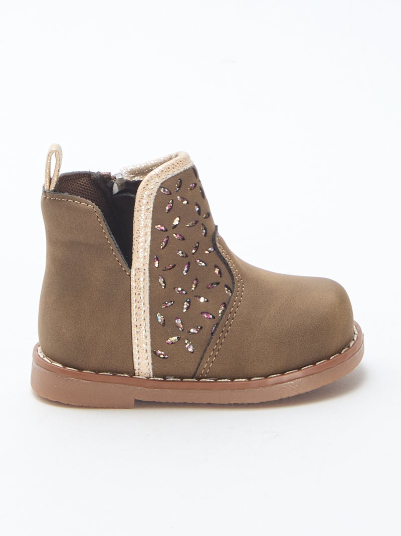 Botas com efeito de camurça Castanho - Kiabi