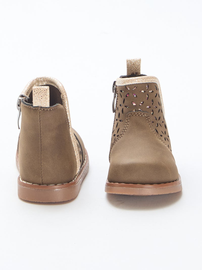 Botas com efeito de camurça Castanho - Kiabi