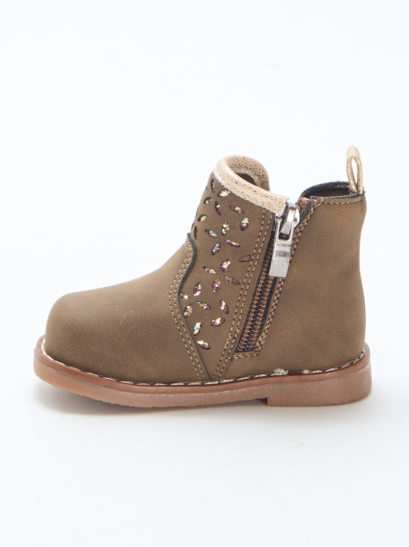 Botas com efeito de camurça Castanho - Kiabi