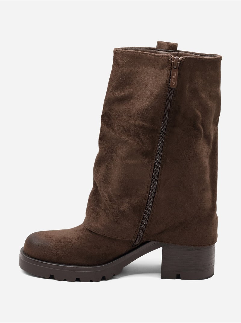 Botas com efeito de camurça Castanho - Kiabi