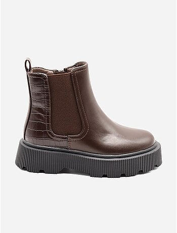 Botas com efeito de pele de crocodilo