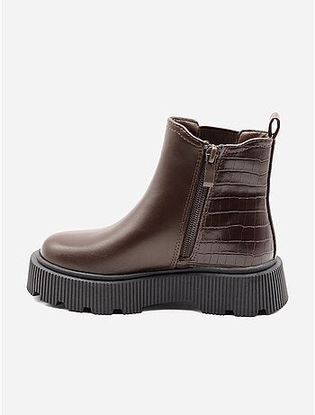 Botas com efeito de pele de crocodilo