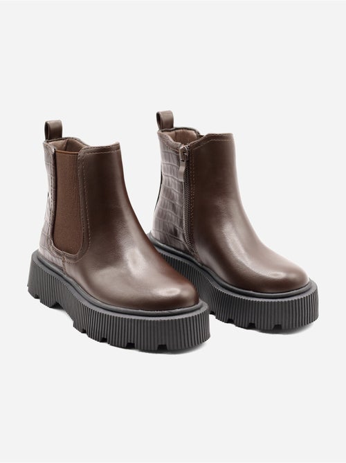 Botas com efeito de pele de crocodilo - Kiabi Botas com efeito de pele de crocodilo - Kiabi