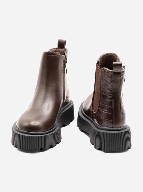 Botas com efeito de pele de crocodilo - Kiabi Botas com efeito de pele de crocodilo - Kiabi