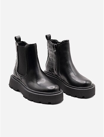 Botas com efeito de pele de crocodilo