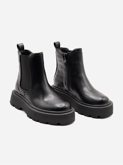 Botas com efeito de pele de crocodilo - Kiabi Botas com efeito de pele de crocodilo - Kiabi