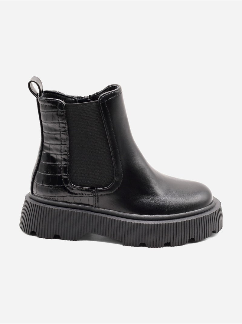 Botas com efeito de pele de crocodilo Preto - Kiabi
