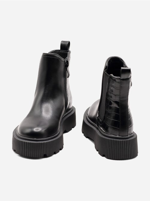 Botas com efeito de pele de crocodilo - Kiabi Botas com efeito de pele de crocodilo - Kiabi