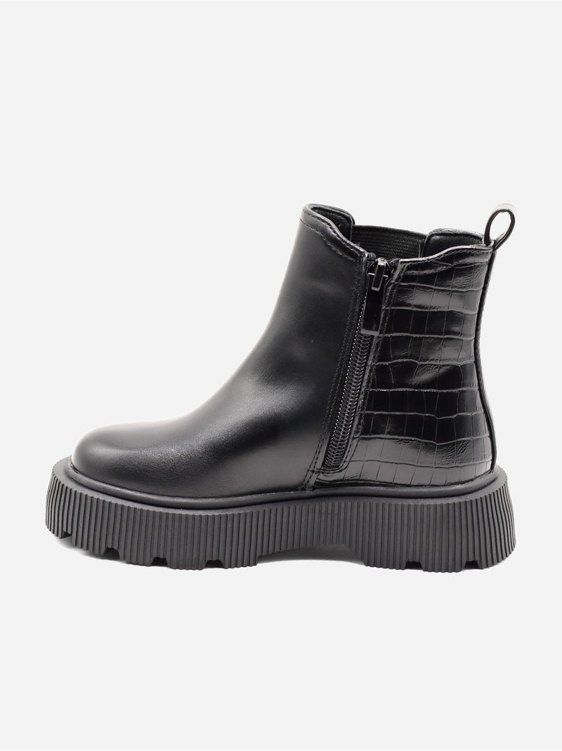 Botas com efeito de pele de crocodilo Preto - Kiabi
