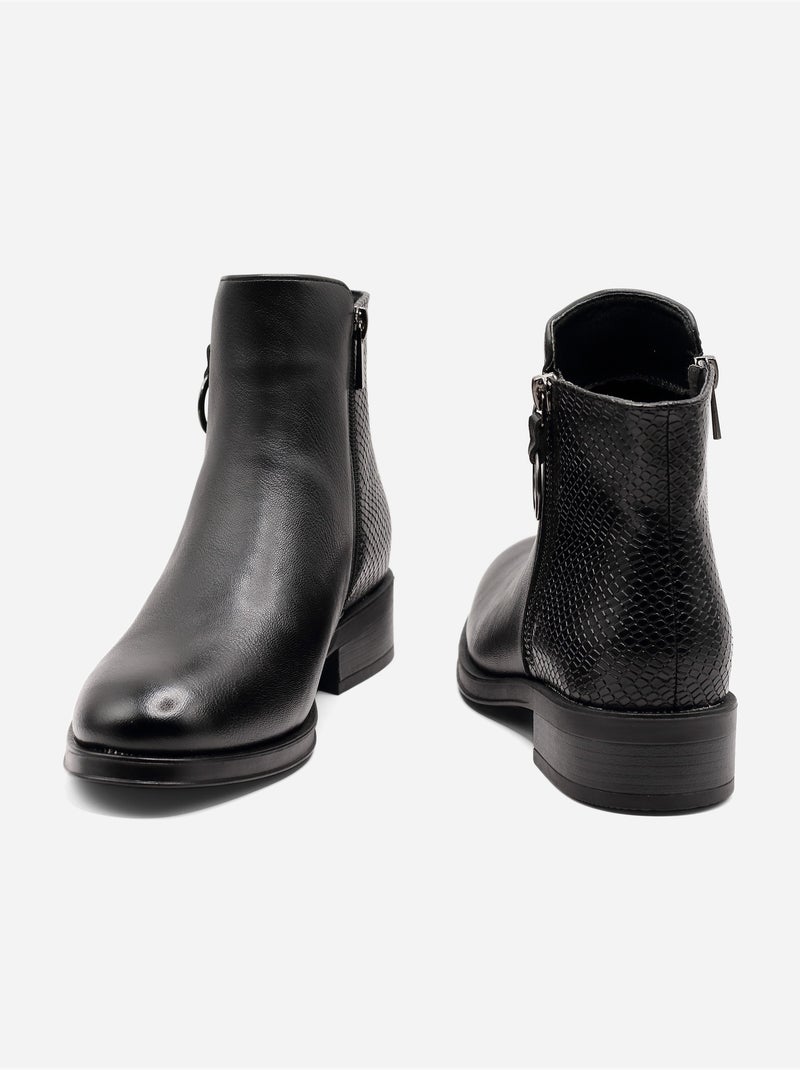Botas com efeito de pele de crocodilo Preto - Kiabi