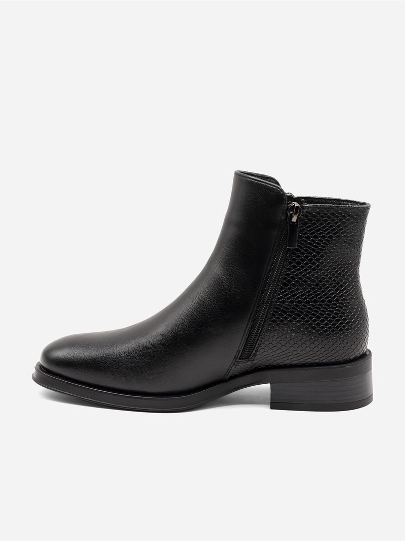 Botas com efeito de pele de crocodilo Preto - Kiabi