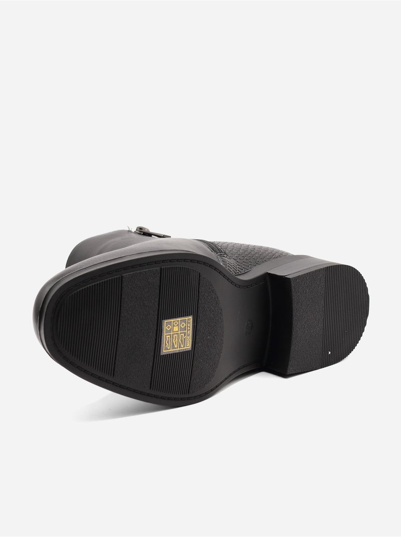 Botas com efeito de pele de crocodilo Preto - Kiabi
