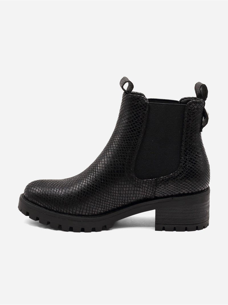 Botas com efeito de pele de crocodilo Preto - Kiabi