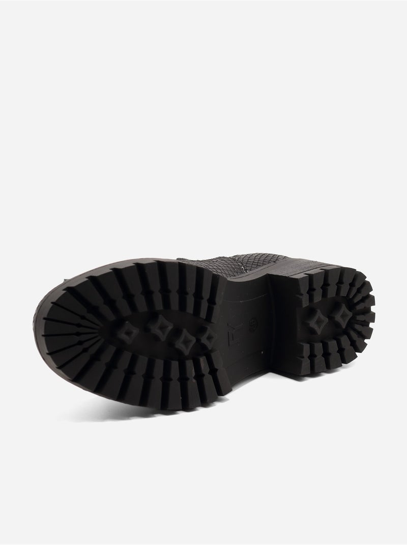 Botas com efeito de pele de crocodilo Preto - Kiabi