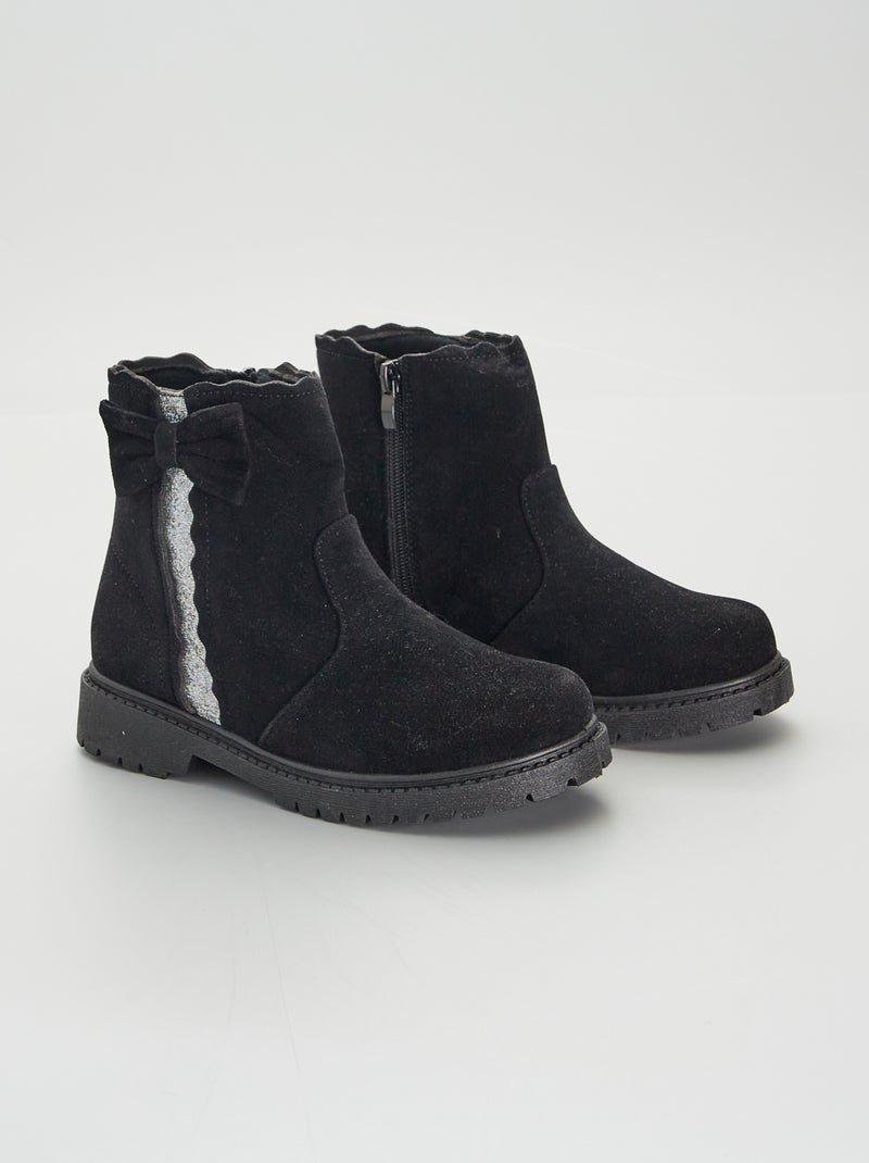 Botas com faixas brilhantes PRETO - Kiabi