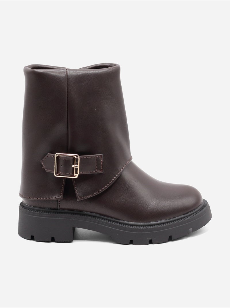 Botas com fecho de correr Castanho - Kiabi
