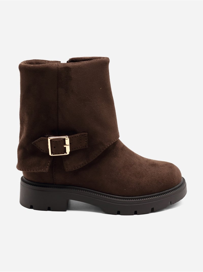Botas com fecho de correr Castanho - Kiabi