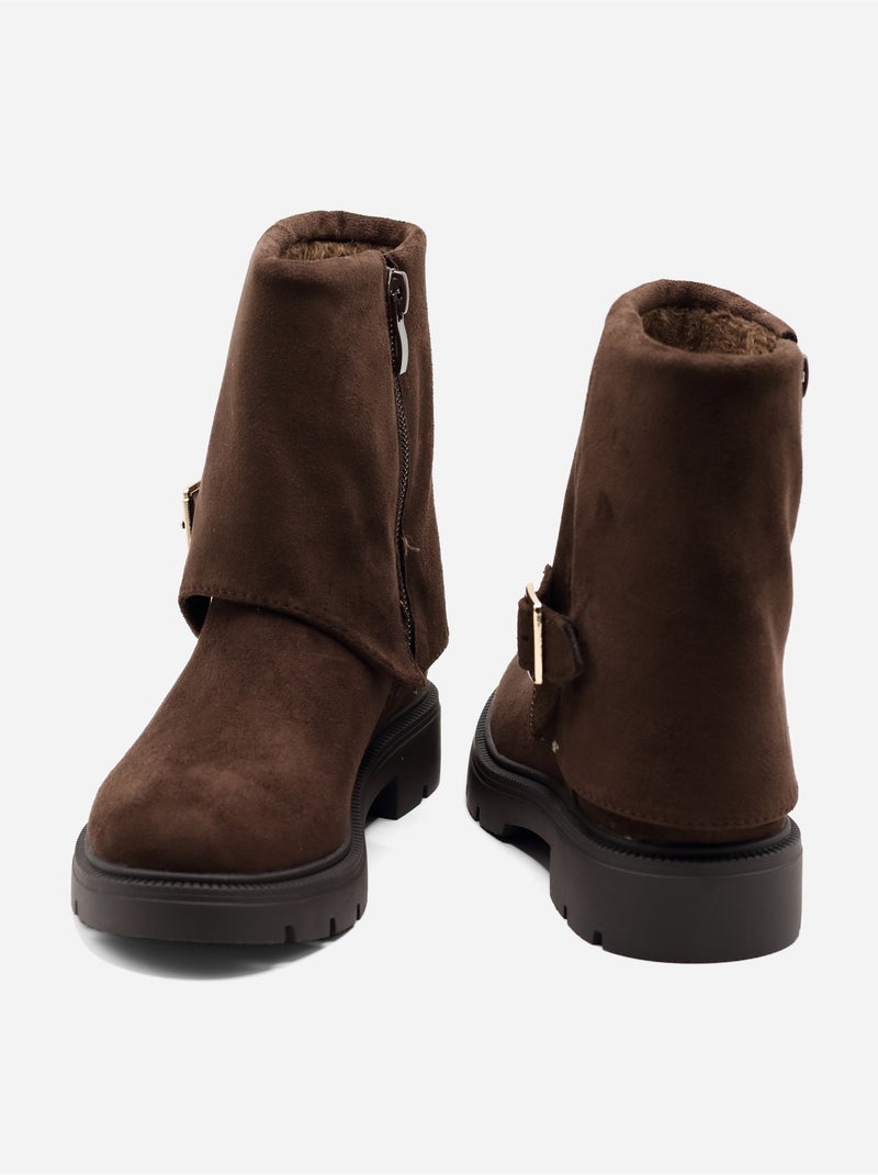 Botas com fecho de correr Castanho - Kiabi