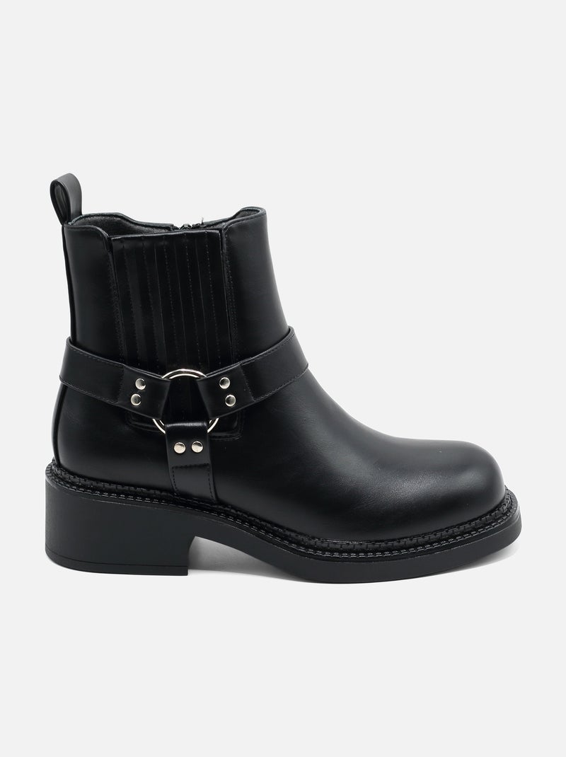 Botas com fecho de correr Preto - Kiabi