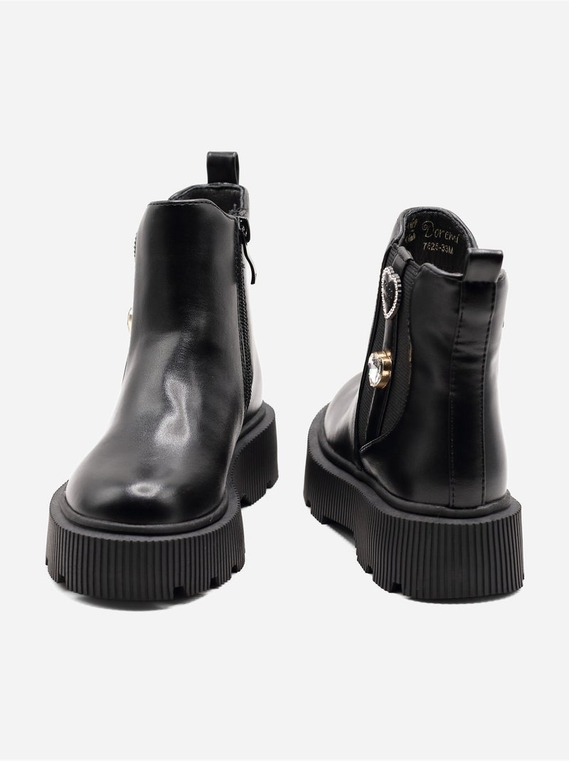 Botas com fecho de correr Preto - Kiabi